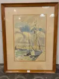 Vue d'un port by Carlos-Reymond, Aquarelle Signée en bas à droite, sold Oct 2026