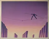 L'Équillibriste sur un fil by Jean-Michel Folon, Lithographie en couleurs, sold Jul 2026