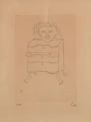 Planche de la proue de la table by Alexander Calder, Eau-forte signée dans la planche en bas à gauche, contresignée au crayon dans la marge en, sold Jul 2026
