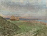 Les meules de pailles by Pierre Ernest Prins, Pastel sur papier, sold Oct 2026