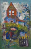 Eglise by Suzanne Tourte, Gouache sur papier, sold Oct 2026