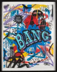 Bang by Speedy Graphito, 2011, Acrylique, pochoir de peinture aérosol, marqueur sur papier Signé du logogramme de l’artis, sold Sep 2026