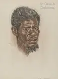 Portrait de Tshingaïyi, août 1953 by Marthe de Witte, Fusain et pastel sur papier, sold Sep 2026