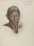 Portrait de Mihigo, Muhutu by Marthe de Witte, Fusain et pastel sur papier, sold Sep 2026