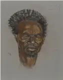 Portrait de Kasulu, Musala-Mpasu by Marthe de Witte, 1953, Fusain et pastel sur papier gris, sold Sep 2026