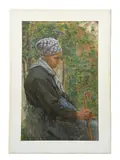Vieille femme dans son jardin by Alexander Schmidt-Michelsen, 1895, Gouache sur papier, sold Sep 2026
