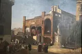 Palerme, Piazza Marina, Eglise de St. Maria della Catena et en arrière plan le Monte Pellegrino by Charles Leon Vinit, 1841, Toile d'origine de Belot, sold Jun 2026