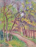 La forêt de Fontainebleau au printemps by Jan Peszke, 1928, Gouache, sold Jun 2026