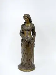 Jeune femme aux fleurs by Jean Didier Debut, Bronze à patine médaille Signé sur la terrasse, sold Sep 2026