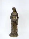 Jeune femme aux fleurs by Jean Didier Debut, Bronze à patine médaille Signé sur la terrasse, sold Sep 2026