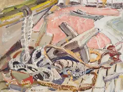Near Chetticamp, N.S. by Arthur Lismer, 1954, oil on board, sold May 2026