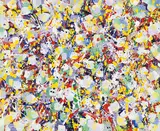 Abstract by Marcel Barbeau, 1976, oil on canvas, sold May 2026