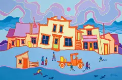 The Antique Truck by Ted Harrison, 1982, acrylic on canvas, sold May 2026