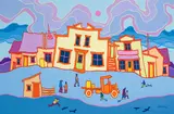 The Antique Truck by Ted Harrison, 1982, acrylic on canvas, sold May 2026