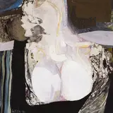Decolletage & Chantilly Lace by Tom Hodgson, 1964, oil and collage on canvas, sold May 2026