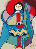 Little Sparrow by Daphne Odjig, 1983, oil on canvas, sold May 2026