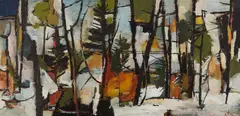 Untitled (Landscape with Trees) by Gordon A. Smith, 1953, oil on canvas, sold May 2026
