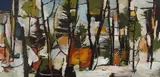 Untitled (Landscape with Trees) by Gordon A. Smith, 1953, oil on canvas, sold May 2026