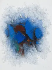 Cratère by Fernand Toupin, 1978, mixed media on canvas board, sold May 2026