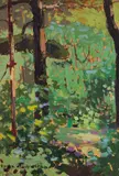 Water Works Park, Sherwood Street, Toronto by Frank Hans Johnston, 1916, oil on board, sold May 2026