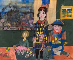 Children by Maxwell Bennett Bates, 1964, watercolour on paper, sold May 2026