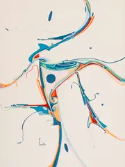 A Pinkish Flattery by Alex Janvier, gouache on paper, sold May 2026
