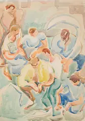 Untitled (Figures) by Pegi Nicol MacLeod, watercolour on paper, sold May 2026