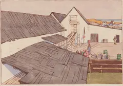Warren's Landing, Lake Winnipeg by Walter J. Phillips, colour woodcut on paper, sold May 2026