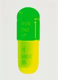 The Cure - Mint Blue, Apple Green, Lemon Yellow by Damien Hirst, silkscreen on paper, sold Apr 2026