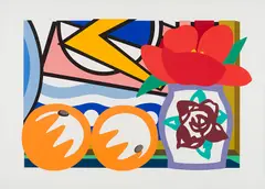 Still Life with Lichtenstein and Two Oranges by Tom Wesselmann, colour screenprint on museum board, sold Apr 2026