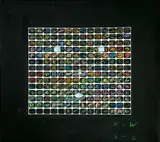 K-W S-S by Nam June Paik, 1989, Ölkreide über Serigraphie auf Leinwand (mit Ausschnitten), sold Nov 2008