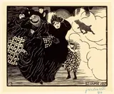 Le Coup de Vent by Félix Vallotton, 1894, Holzschnitt auf Papier, sold Jun 2010