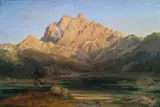 Gegend bei Bratz im Klostertal (Vorarlberg). Wohl 1877 by Ferdinand Bellermann, Öl auf Bütten, auf Leinwand aufgezogen, sold Nov 2011