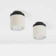 Ceiling lamps model 3047, pair by Gino Sarfatti, 1959, enameled aluminum, sold Jun 2023