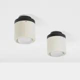 Ceiling lamps model 3047, pair by Gino Sarfatti, 1959, enameled aluminum, sold Jun 2023