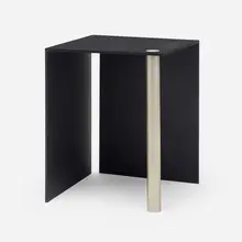Prototype STL stool by Jonathan Nesci, c. 2012, powder-coated aluminum, nickel-plated steel, sold Jun 2023