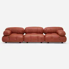 Camaleonda modular seating by Mario Bellini, 1971, leather, chrome-plated steel, sold Jun 2023