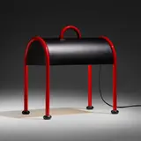 Valiglia table lamp by Ettore Sottsass, 1977, enameled metal, sold May 2023