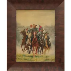 Cavalry on Horseback by N. Henry Bingham, Oil on panel, offered Jan 2025