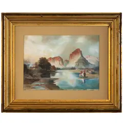 The Green River, Wyoming by Albert Bierstadt, circa 1863, Watercolor and gouache on paper, offered Nov 2024
