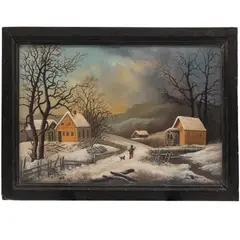 Coming Home in the Snow by George Henry Durrie, 1859, Oil on canvas, offered Nov 2024