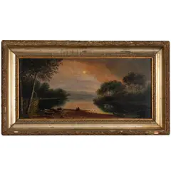 Seated Figures in a Landscape by Levi Wells Prentice, Oil on panel, offered Nov 2024