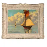 Under Full Sail by Alfred S. Mira, Oil on canvas, offered Nov 2024