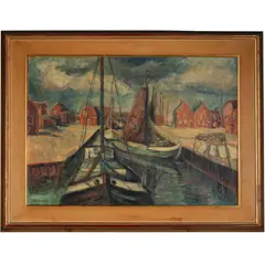Boats in the Canal by Charles Camoin, circa 1950, Oil on canvas, offered Nov 2024