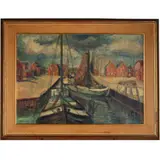 Boats in the Canal by Charles Camoin, circa 1950, Oil on canvas, offered Nov 2024