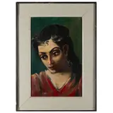 'Pensive Girl With Dark Eyes by Sarkis Sarkisian, oil on canvasSigned l/l12in. x 18in (30cm. x 46cm)Framed: 18in. x 24in (46cm. x, offered Oct 2024