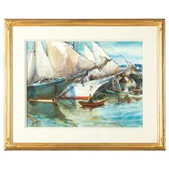 Gloucester Docks by James Sessions, Watercolor on paperSigned l/l24in. x 18in (61cm. x 46cm)Framed: 32in. x 27in (81, offered Oct 2024
