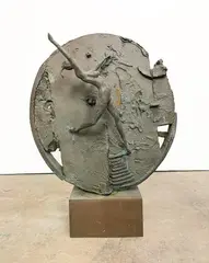 Untitled by Monyo Mihailescu-Nasturel, Bronze sculpture. Approx. 21.75 in. H x 16.75 in. W x 10 in. D. Weight 72.2 lbs, offered Jan 2023