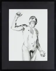 Male Figure Looking Up by Earl Blust, Ink wash on paper, offered Jul 2024