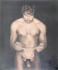Minotaur by Sonia Melara, 2003, pencil on warmtone paper on board, offered Jul 2024